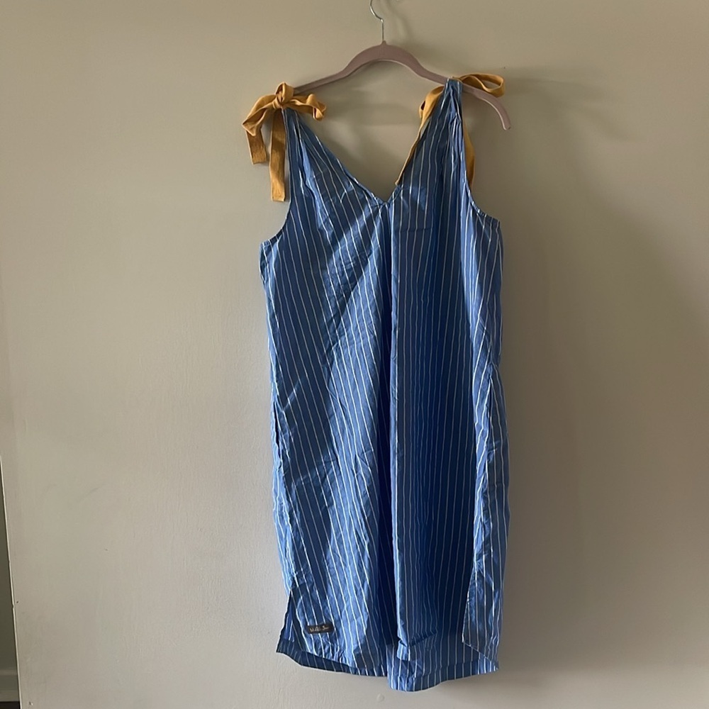 Matilda Jane Blue Chambray 100 % Cotton Dress SZ Small - Picture 6 of 7